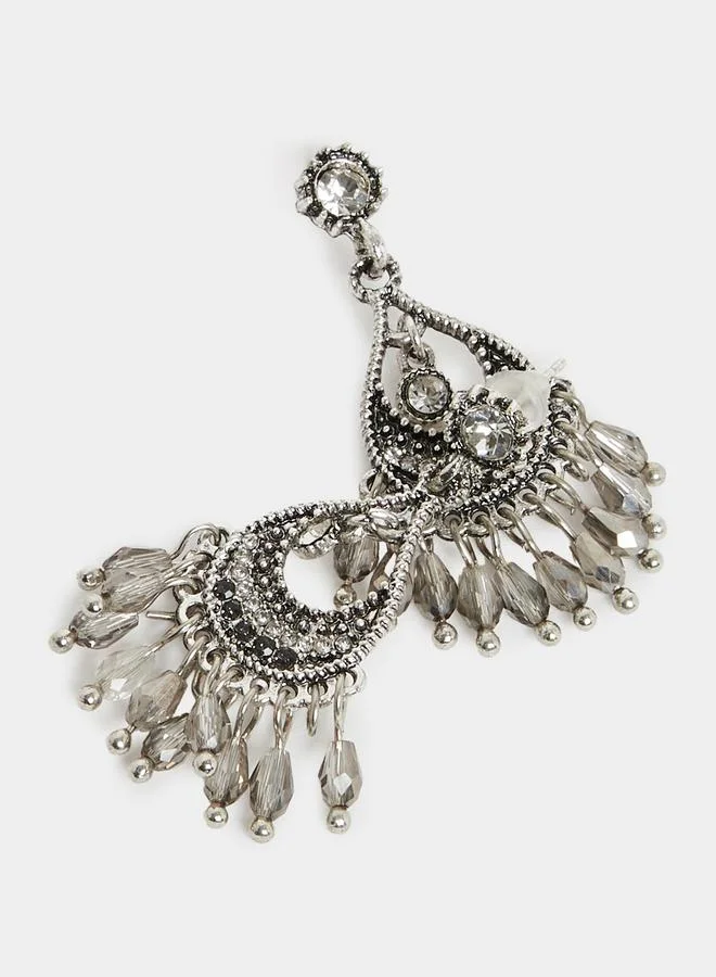 Styli Silver Boho Dangle Earrings